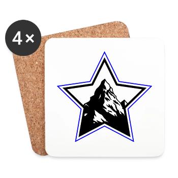 Berge Symbol Stern - Untersetzer (4er-Set) - Weiß - Vorne