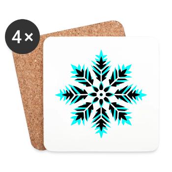 Schneeflocke Icon Winter - Untersetzer (4er-Set) - Weiß - Vorne