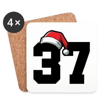 37 Numéro Noël - Dessous de verre (lot de 4) - blanc - Devant