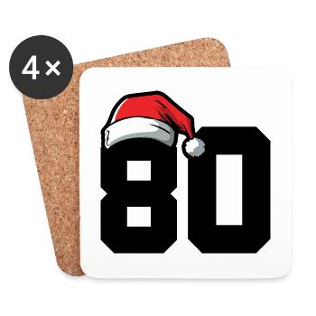 80 Zahl Weihnachten - Untersetzer (4er-Set) - Weiß - Vorne