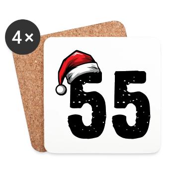 55 Nombre Noël - Dessous de verre (lot de 4) - blanc - Devant