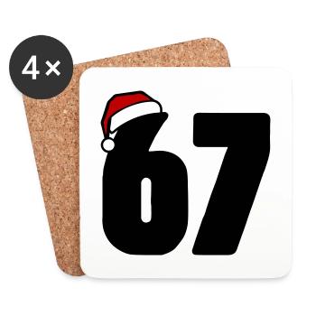67 Number Christmas - Coasters (set of 4) - white - Front