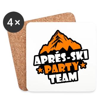 Apres Ski Party Team - Untersetzer (4er-Set) - Weiß - Vorne