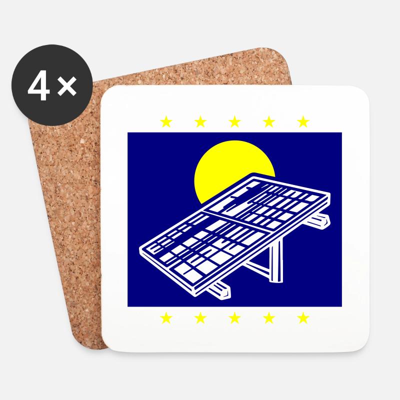 Photovoltaik Anlage Solar Energie - Untersetzer (4er-Set) - Weiß