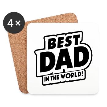Best Dad Forever for Father's Day or Birthday - Coasters (set of 4) - white - Front