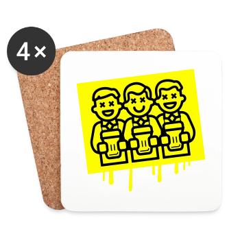 L’équipe de l’enterrement de vie de garçon et de garçon - Dessous de verre (lot de 4) - blanc - Devant