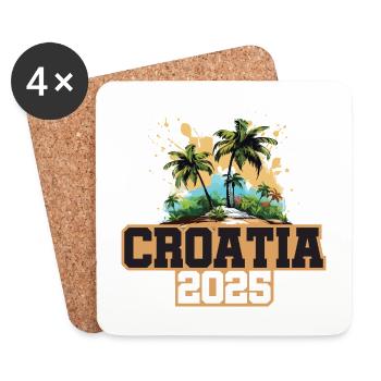Croatia 2025 Palmen - Untersetzer (4er-Set) - Weiß - Vorne
