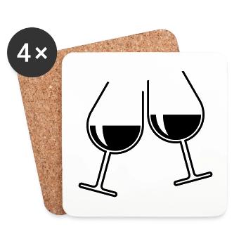 X2x GuteLaune (Black) - Coasters (set of 4) - white - Front