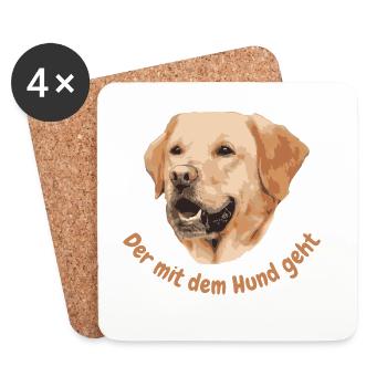 Labrador. Der mit dem Hund geht - Untersetzer (4er-Set) - Weiß - Vorne