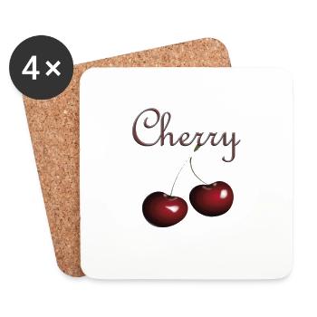 cherry - Coasters (set of 4) - white - Front