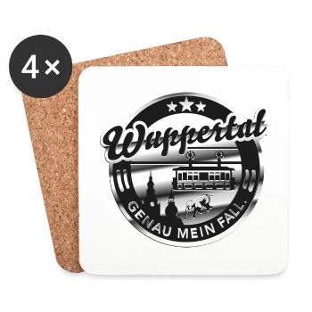 Wuppertal - genau mein Fall! - Untersetzer (4er-Set) - Weiß - Vorne