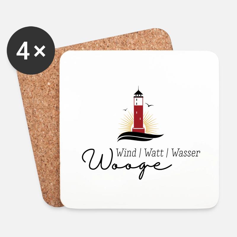 Wangerooge - Untersetzer (4er-Set) - Weiß
