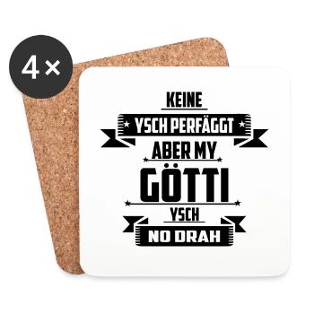 Keiner ist Perfekt aber My Götti - Untersetzer (4er-Set) - Weiß - Vorne