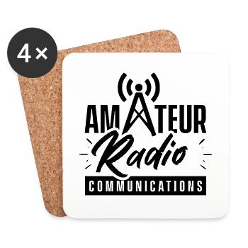 Radio amateur Communication Amateur Funker - Dessous de verre (lot de 4) - blanc - Devant
