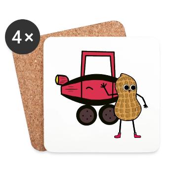 Peanut Car Driver Children's Driver's License Driver - Coasters (set of 4) - white - Front