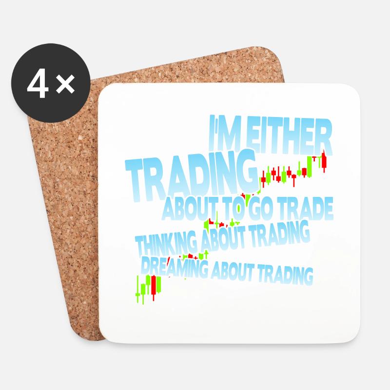 I'm either trading - Untersetzer (4er-Set) - Weiß
