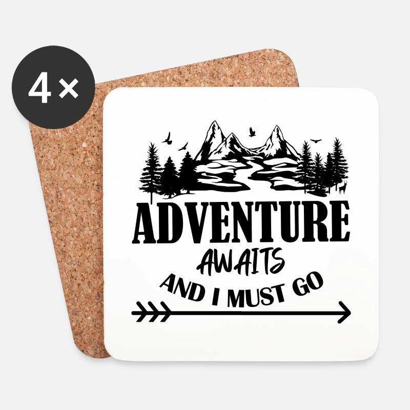Adventure awaits and i must go - Untersetzer (4er-Set) - Weiß