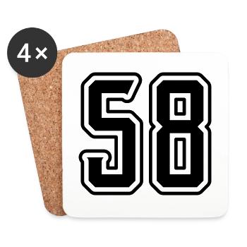 58 number symbol - Coasters (set of 4) - white - Front