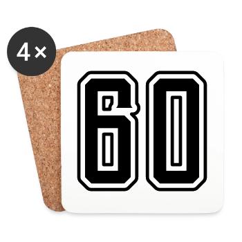 Symbole de 60 chiffres - Dessous de verre (lot de 4) - blanc - Devant