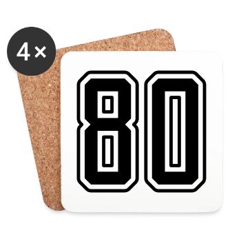 80 number symbol - Coasters (set of 4) - white - Front