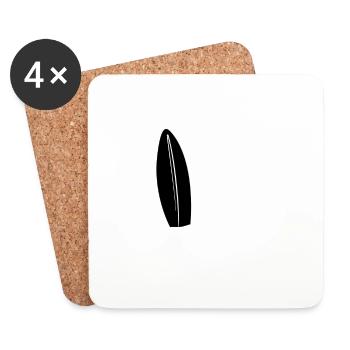 Pig Surfboard Surfboard Surfer Beach - Coasters (set of 4) - white - Front