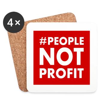 People not profit - Untersetzer (4er-Set) - Weiß - Vorne