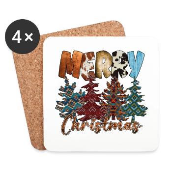 Weihnachten Santa Claus Merry Christmas - Coasters (set of 4) - white - Front