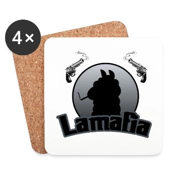 Lamafia (Lama-fia/La Mafia) - Dessous de verre (lot de 4) - blanc - Devant
