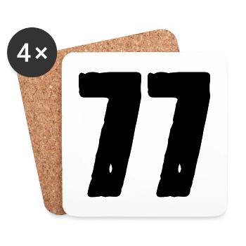 77 Number jersey - Coasters (set of 4) - white - Front
