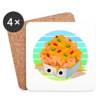 Chili Käse Nacho Sonnenuntergang - Untersetzer (4er-Set) - Weiß - Vorne