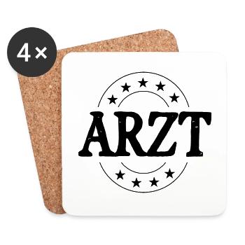 Arzt Beruf - Untersetzer (4er-Set) - Weiß - Vorne