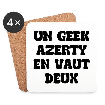 un geek azerty en vaut deux - Dessous de verre (lot de 4) - blanc - Devant