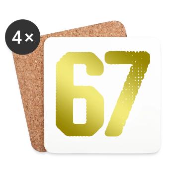 67 number jersey - Coasters (set of 4) - white - Front