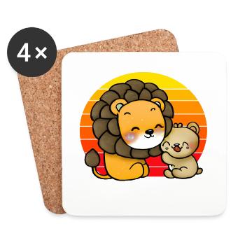 Leo cuddles bear - Coasters (set of 4) - white - Front