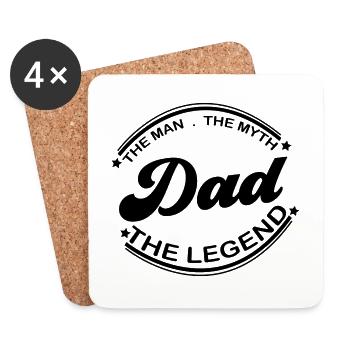 Dad The Man The Myth The Legend - Untersetzer (4er-Set) - Weiß - Vorne