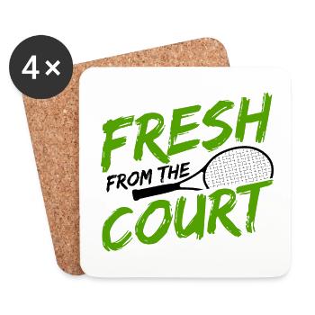 Tennisplatz Spruch Für Tennis - Untersetzer (4er-Set) - Weiß - Vorne
