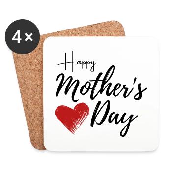 Happy Mother’s Day - Dessous de verre (lot de 4) - blanc - Devant