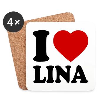 I love lina - Untersetzer (4er-Set) - Weiß - Vorne