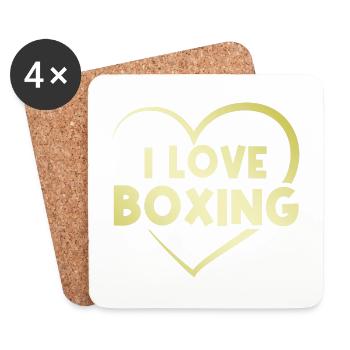 I love boxing - Coasters (set of 4) - white - Front