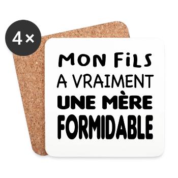 Mère formidable - Dessous de verre (lot de 4) - blanc - Devant