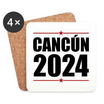 Cancún 2024 - Dessous de verre (lot de 4) - blanc - Devant