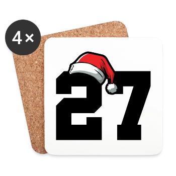 27 Zahl Weihnachten - Untersetzer (4er-Set) - Weiß - Vorne