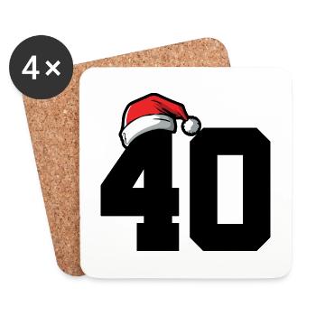 40 numéros de Noël - Dessous de verre (lot de 4) - blanc - Devant