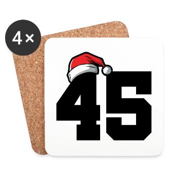 45 Zahl Weihnachten - Untersetzer (4er-Set) - Weiß - Vorne