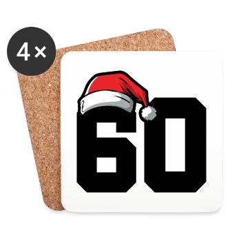 60 Numéro de Noël - Dessous de verre (lot de 4) - blanc - Devant