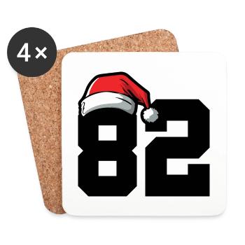 82 Zahl Weihnachten - Untersetzer (4er-Set) - Weiß - Vorne