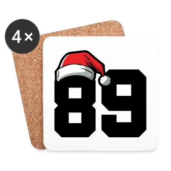 89 Zahl Weihnachten - Untersetzer (4er-Set) - Weiß - Vorne