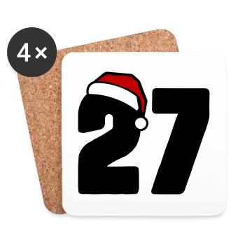 27 Zahl Weihnachten - Untersetzer (4er-Set) - Weiß - Vorne