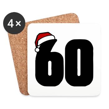 60 Numéro de Noël - Dessous de verre (lot de 4) - blanc - Devant