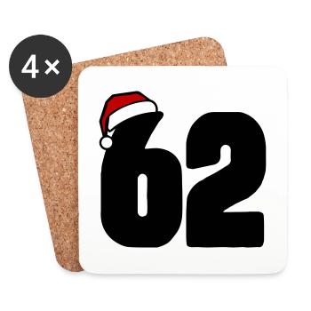 62 Numéro Noël - Dessous de verre (lot de 4) - blanc - Devant
